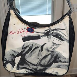 Elvis Presley Black and White Shoulder Bag